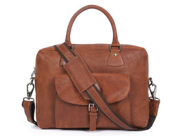 Leather Portfolio Bag - Multicolor