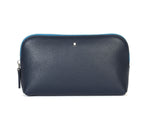 Cabrini Navy & Blue Leather Pouch – Pebble-Grain Texture
