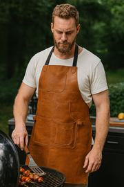 Manresa Leather Apron - Caramel Brown
