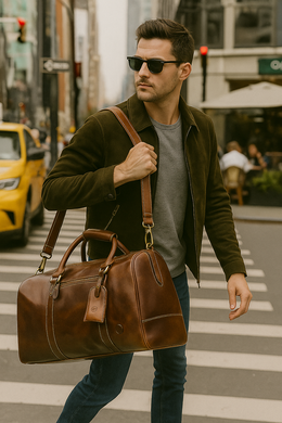 Full Grain Leather Weekender Bag – Penny Brown