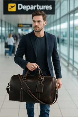 Full Grain Leather Weekender Combo – Walnut Brown