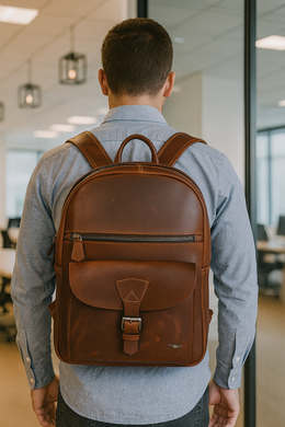 Velour Finish Leather Backpack – Soft Touch Luxury