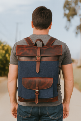 Rogue Artisan Canvas & Leather Backpack – Everyday Elegance