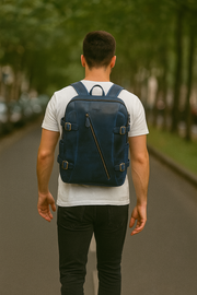 Full Grain Leather Backpack – Royal Blue