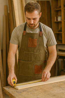 Turin Waxed Canvas Apron – Pickle Green