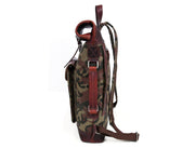 Leather Canvas Backpack – Vintage Utility Bag for Travel