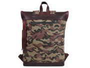 Leather Canvas Backpack – Vintage Utility Bag for Travel