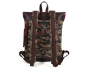 Leather Canvas Backpack – Vintage Utility Bag for Travel