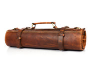 Tan Leather Knife Roll – Handcrafted in Top Grain Leather