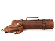 Tan Leather Knife Roll – Handcrafted in Top Grain Leather