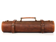 Tan Leather Knife Roll – Handcrafted in Top Grain Leather