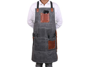 Turin Waxed Canvas Apron – Porpoise Grey