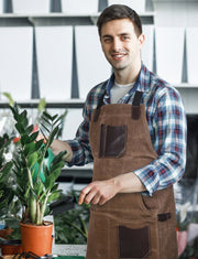 Turin Waxed Canvas Apron – Olive Green Workwear