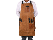 Serena Suede Apron – Tawny Brown Luxury Edition