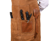 Serena Suede Apron – Tawny Brown Luxury Edition