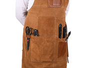 Serena Suede Apron – Tawny Brown Luxury Edition