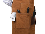 Arucas Suede Apron - Caramel Brown - Cabrini - Elegance Perfected