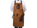 Arucas Suede Apron - Caramel Brown - Cabrini - Elegance Perfected