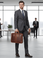 Cabrini Full - Grain Leather Messenger Bag – Fits 15.6