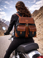 Cabrini Heritage Leather Backpack Vintage Tan Handcrafted Classic Travel Companion - Cabrini - Elegance Perfected