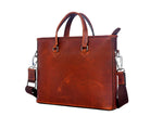 Cabrini Marlow Leather Tote Briefcase – Tan Laptop & Office Bag - Cabrini - Elegance Perfected