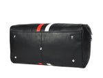 CABRINI Monaco Duffel – Black Travel Bag with Heritage Stripes - Cabrini - Elegance Perfected