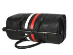 CABRINI Monaco Duffel – Black Travel Bag with Heritage Stripes - Cabrini - Elegance Perfected