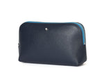 Cabrini Navy & Blue Leather Pouch – Pebble - Grain Texture - Cabrini - Elegance Perfected