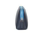 Cabrini Navy & Blue Leather Pouch – Pebble - Grain Texture - Cabrini - Elegance Perfected