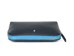 Cabrini Navy & Blue Leather Pouch – Pebble - Grain Texture - Cabrini - Elegance Perfected