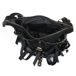 Cabrini Rebel Harness Tote – Black Suede & Full Grain Leather - Cabrini - Elegance Perfected