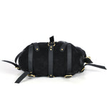 Cabrini Rebel Harness Tote – Black Suede & Full Grain Leather - Cabrini - Elegance Perfected