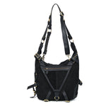 Cabrini Rebel Harness Tote – Black Suede & Full Grain Leather - Cabrini - Elegance Perfected