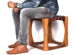 Carolina Teak Wood Stool - Walnut Brown - Cabrini - Elegance Perfected