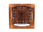 Carolina Teak Wood Stool - Walnut Brown - Cabrini - Elegance Perfected