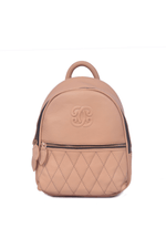 Chic Coral Quilted Leather Women's Backpack – Elegant, Stylish & Compact - Cabrini - Elegance Perfected