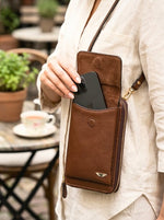 Classic Brown Leather Clutch Bag - Cabrini - Elegance Perfected