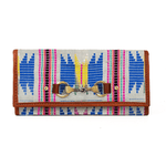 Dakota Jacquard Wallet – Tan Leather Trim - Cabrini - Elegance Perfected