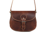 Elegant Brown Leather Crossbody – Top Grain Minimal Style - Cabrini - Elegance Perfected