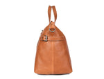 Elegant Tan Leather Travel Bag – Premium Handcrafted Duffel - Cabrini - Elegance Perfected