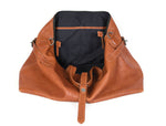 Elegant Tan Leather Travel Bag – Premium Handcrafted Duffel - Cabrini - Elegance Perfected