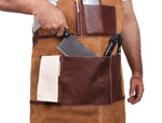 Florence Suede Apron - Chestnut - Cabrini - Elegance Perfected