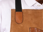 Florence Suede Apron - Light Brown - Cabrini - Elegance Perfected