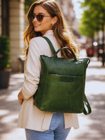 Full Grain Leather Backpack Sphere Edition Handcrafted Vintage Style & Modern Utility - Cabrini - Elegance Perfected