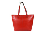 Full Grain Leather Tote Bag Red - Cabrini - Elegance Perfected