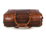 Full Grain Leather Weekender Bag – NY Brown - Cabrini - Elegance Perfected