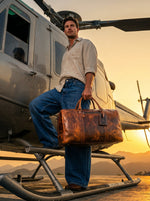 Full Grain Leather Weekender Bag – NY Brown - Cabrini - Elegance Perfected