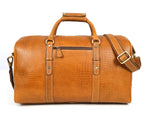 Full Grain Leather Weekender Bag – Sulfur Tan - Cabrini - Elegance Perfected