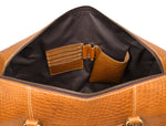 Full Grain Leather Weekender Bag – Sulfur Tan - Cabrini - Elegance Perfected