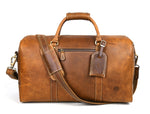 Full Grain Leather Weekender Bag – Tawny Brown - Cabrini - Elegance Perfected